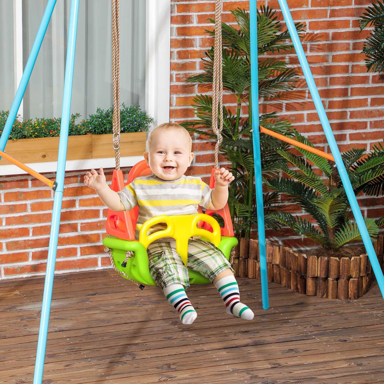 Northio Balançoire Pour Bébé Avec Corde Réglable D'Extérieur, 120-180 Cm, Balançoire Pour Tout-Petits À Partir De 9 Mois, Jusqu'À 70 Kg, Vert  