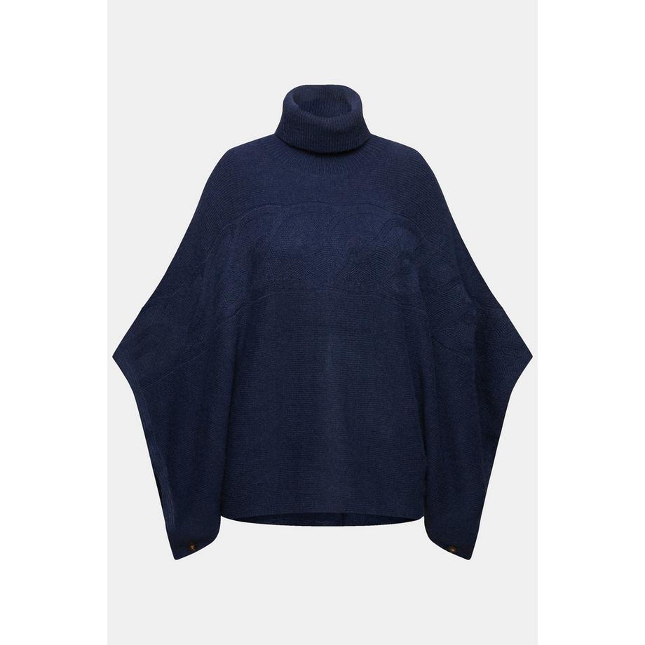 Ulla Popken Poncho Collo Alto Oversize Mezze Maniche  