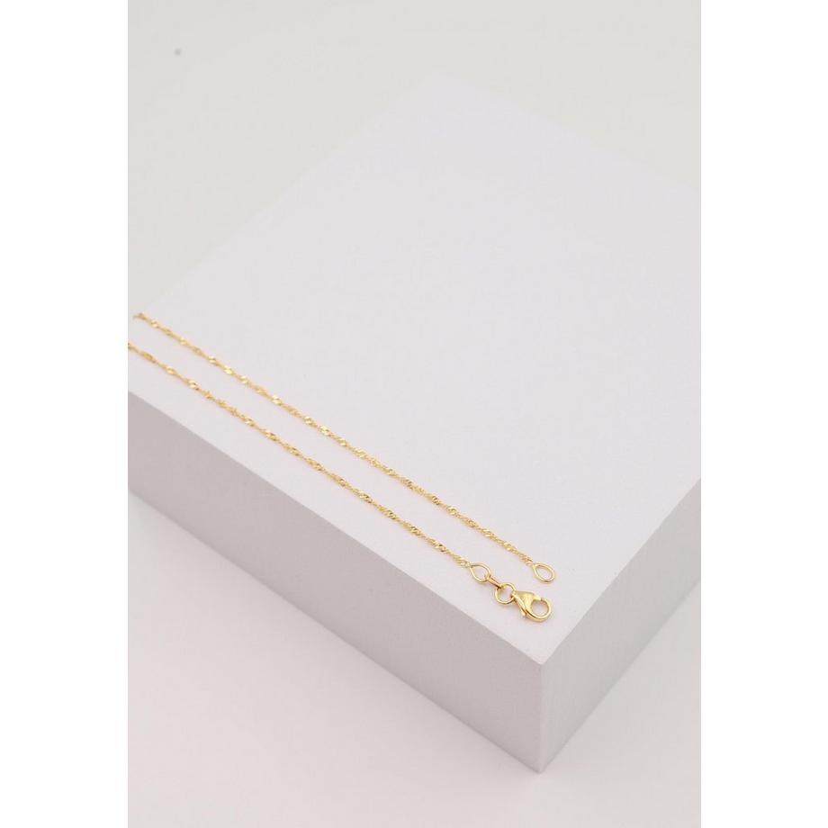 MUAU Schmuck  Collier Singapour or jaune 750, 1.2mm, 40cm 