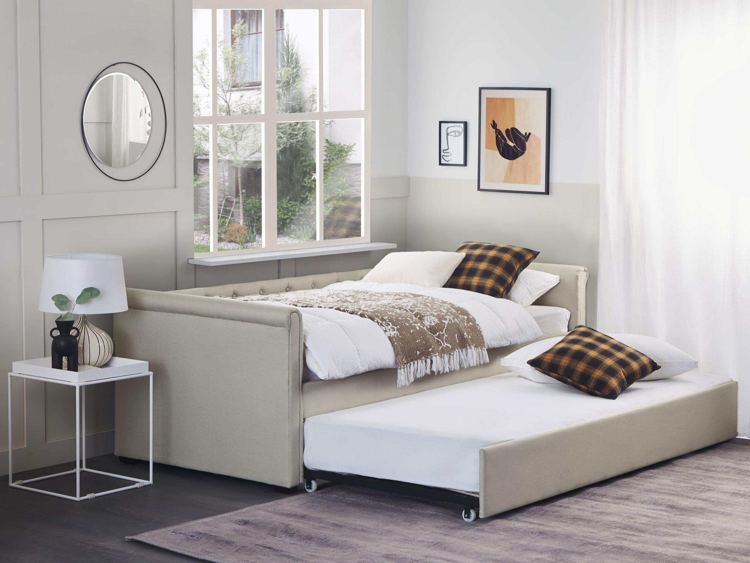 Beliani Letto con rete a doghe en Poliestere Glamour LIBOURNE  