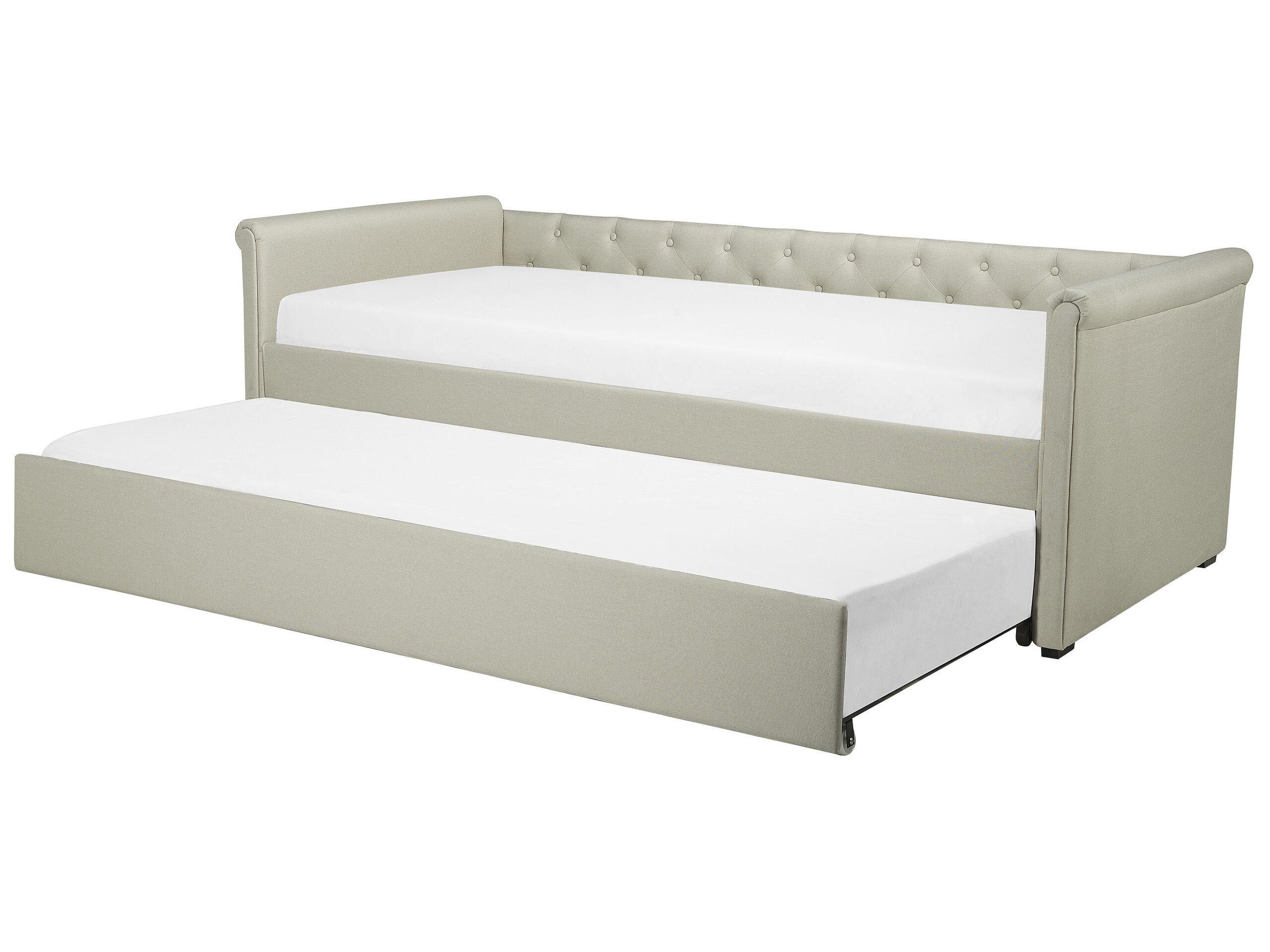 Beliani Letto con rete a doghe en Poliestere Glamour LIBOURNE  