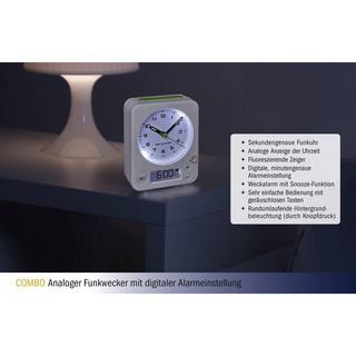 TFA Dostmann Radiocontrollato Sveglia Bianco Fluorescente lancetta  