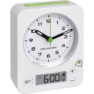 TFA Dostmann Radiocontrollato Sveglia Bianco Fluorescente lancetta  