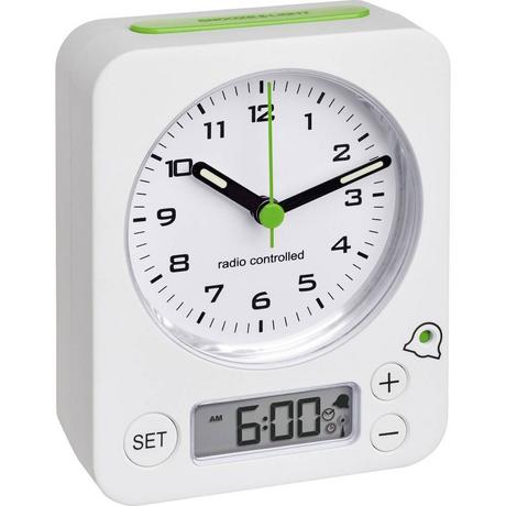 TFA Dostmann Radiocontrollato Sveglia Bianco Fluorescente lancetta  