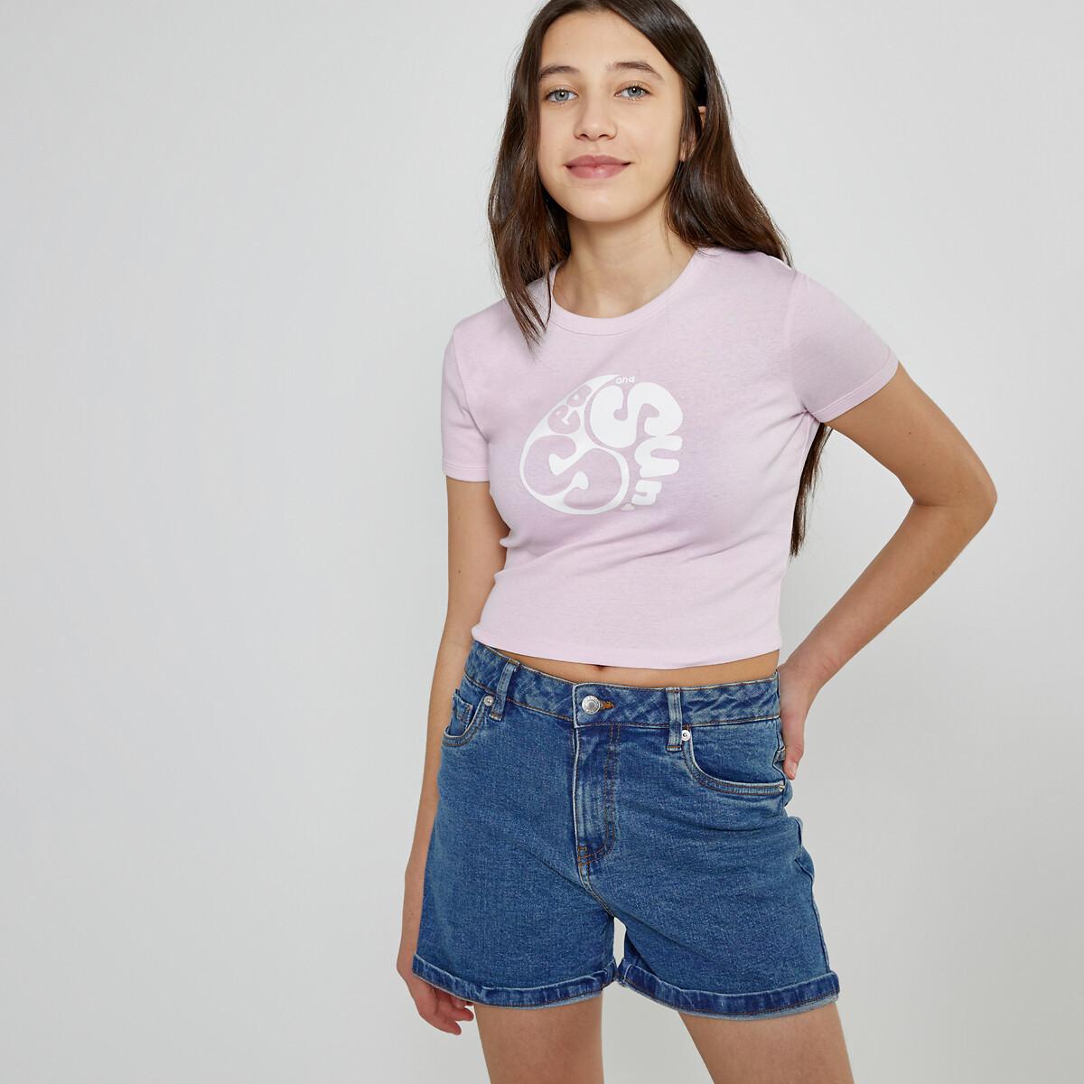 Image of Cropped-shirt Mit Aufdruck Vorne Mädchen Rosa M