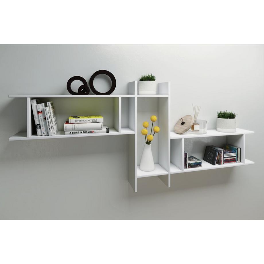 VCM Holzregal hängend | platzsparendes Regal | Maße: H. 80 x B. 188 x T. 20 cm | Elegantes Regal hängend | Aufbewahrungsregal | Bücherregal | Wandboard -  