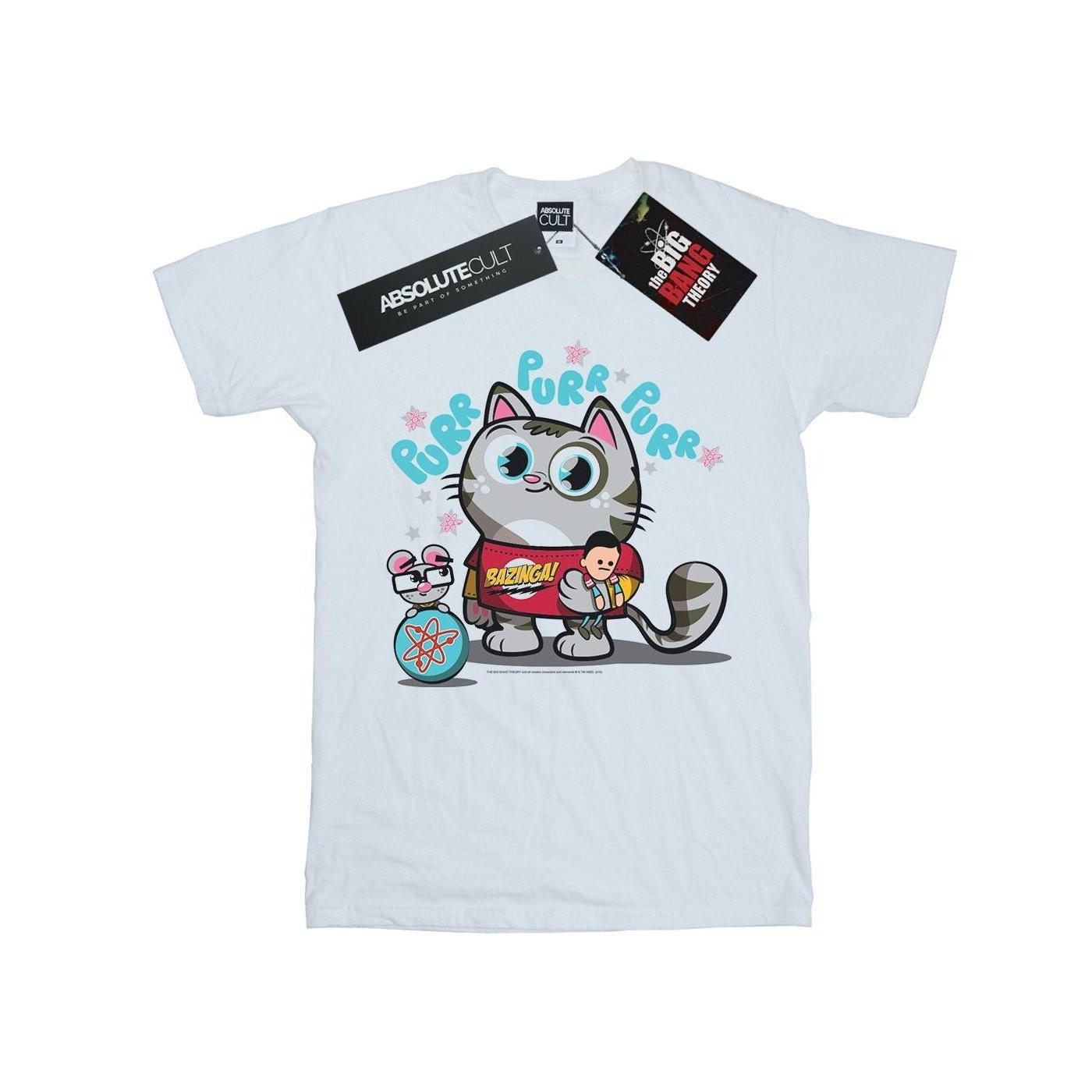 Image of Bazinga Kitty Tshirt Herren Weiss XXL