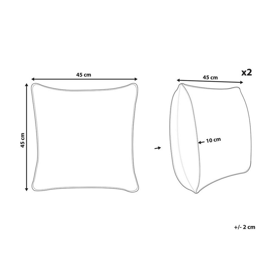 Beliani Lot de 2 coussins d'extérieur en Polyester  LOANO  