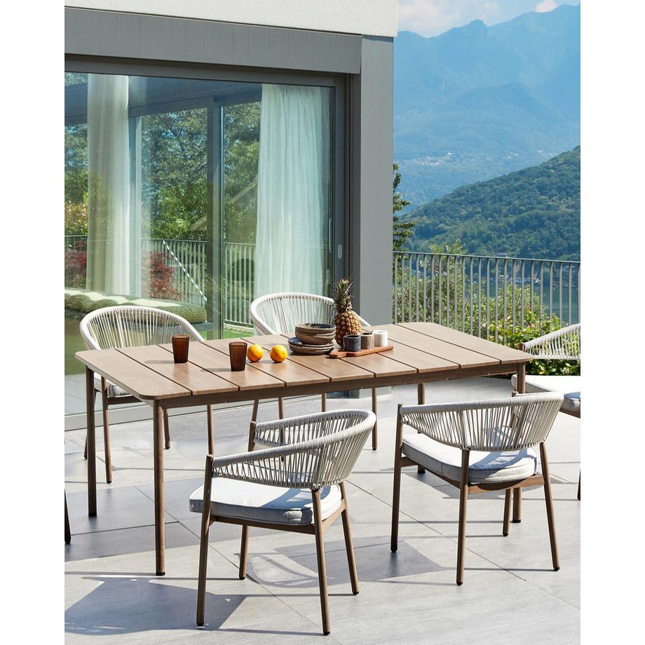 Beliani Lot de 6 chaises de jardin avec coussins en Aluminium Moderne FLAVIA  