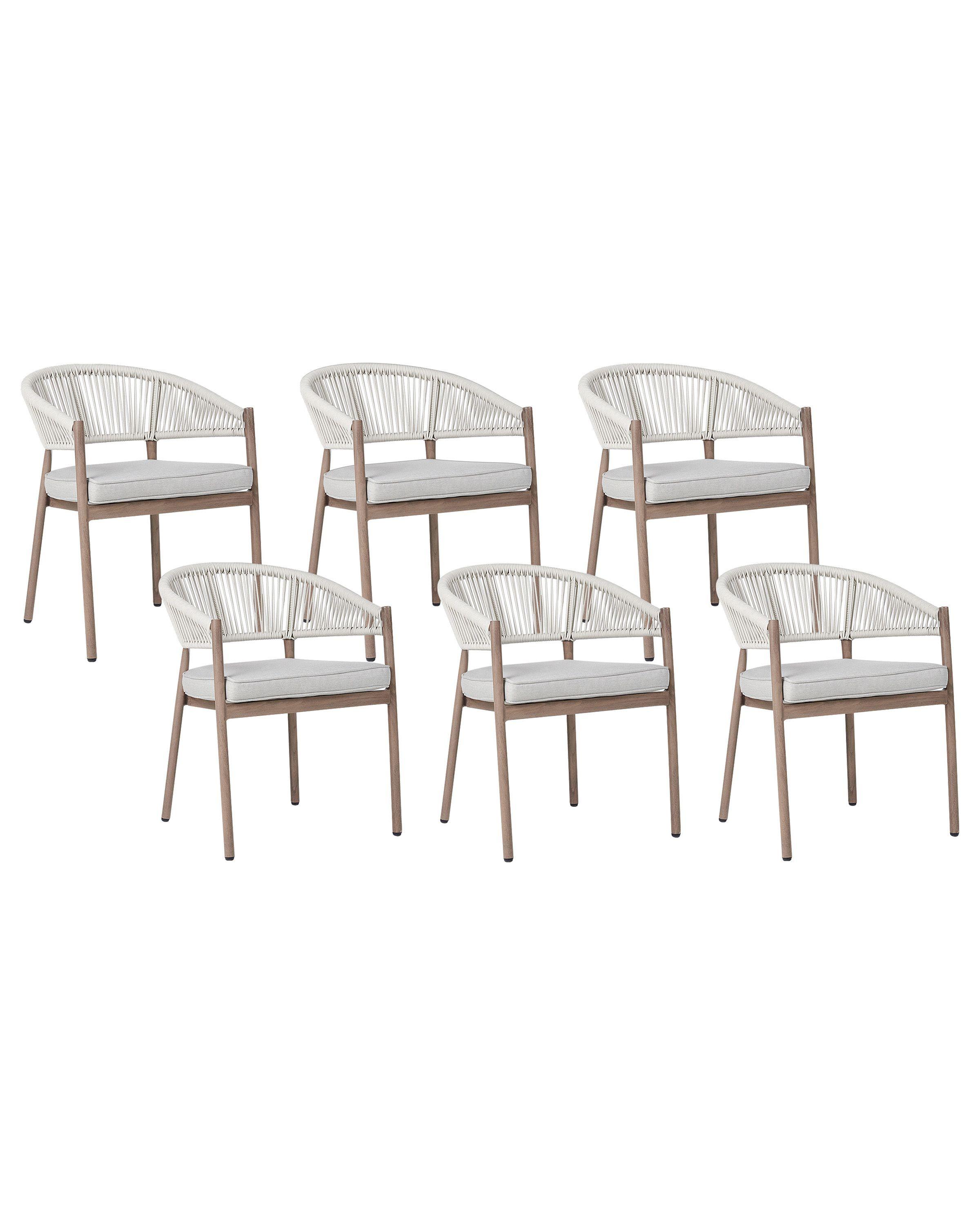 Beliani Lot de 6 chaises en Aluminium Moderne FLAVIA  