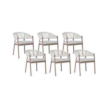 Lot de 6 chaises en Aluminium Moderne FLAVIA