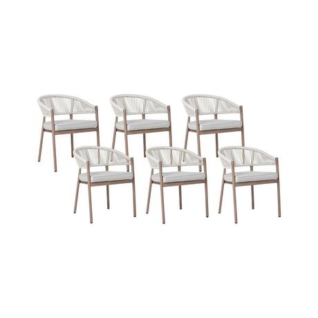 Beliani Lot de 6 chaises en Aluminium Moderne FLAVIA  