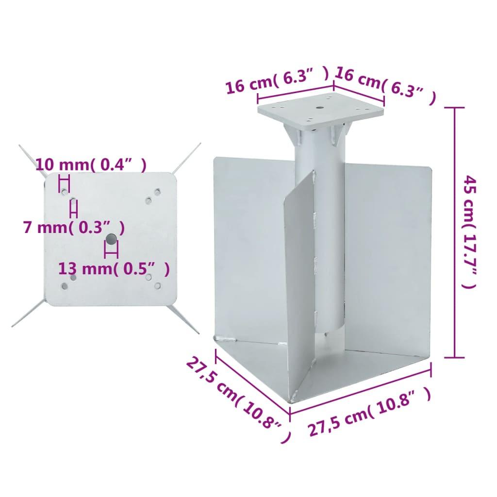 VidaXL base per ombrellone interrata Acciaio  