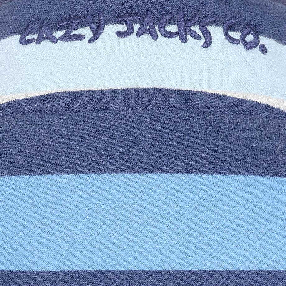 Lazy Jacks Gestreiftes Sweatshirt mit Knopfhals  