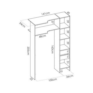 Vente-unique Dressing d'angle extensible DORIAN L12  