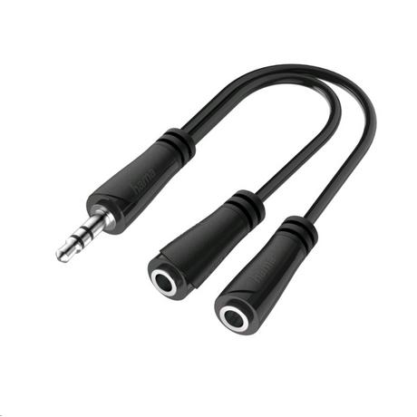 hama  Audio-Splitter, 3,5-mm-Klinke-Stecker2x 3,5mm-Klinke-Buchse, Stereo 