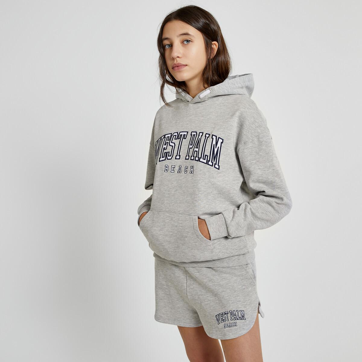 Image of Set Aus Kapuzensweatshirt Und Shorts Aus Sweatware Mädchen Grau S