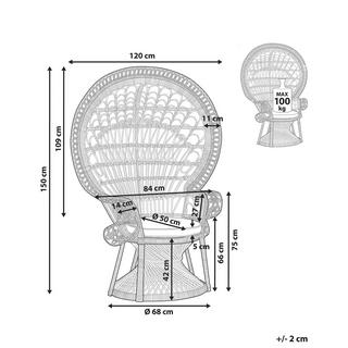 Beliani Chaise paon en Rotin Traditionnel EMMANUELLE  