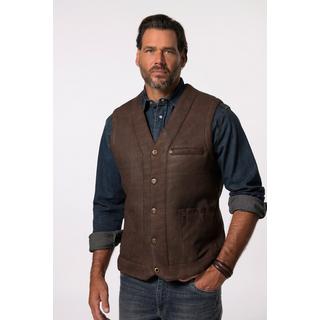 JP1880  Gilet in vera pelle con bottoni, fino alla tg. 7XL 