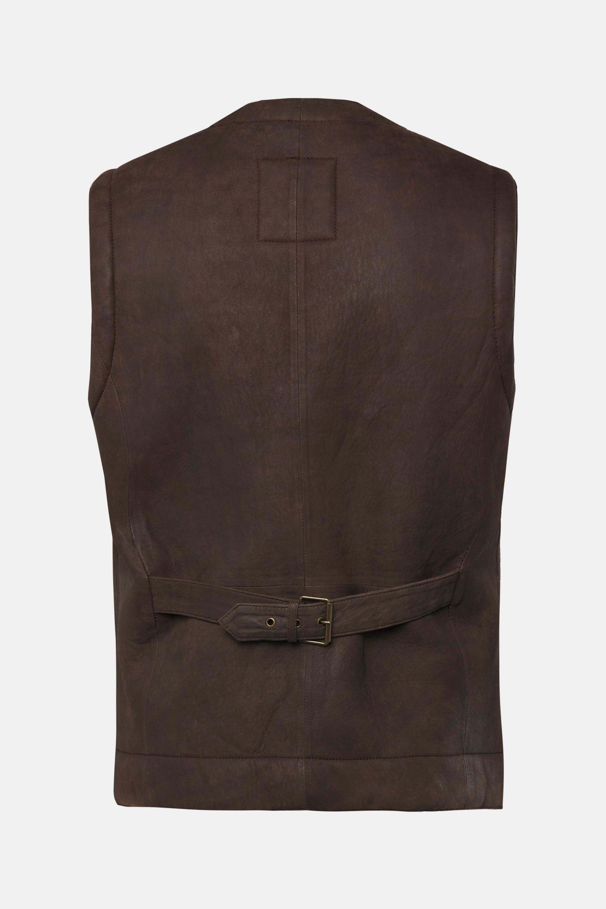 JP1880  Gilet in vera pelle con bottoni, fino alla tg. 7XL 