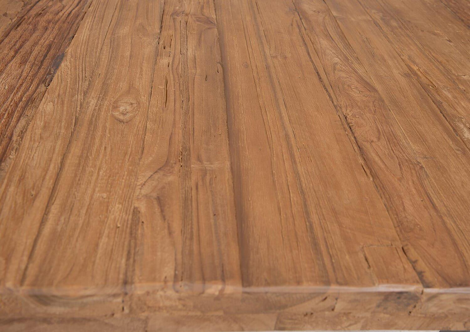 mutoni Tavolo 200x100 cm - teak naturale riciclato - metallo argento antico  