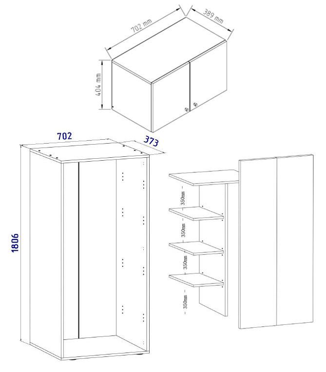 VCM Holz Besenschrank Staubsauger Putzschrank Haushaltsschrank Vandol K  