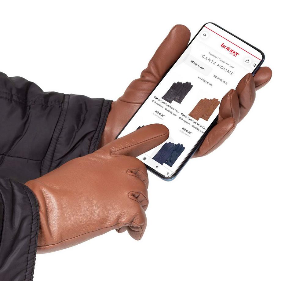 isotoner Taktile Leder Warme Handschuhe  