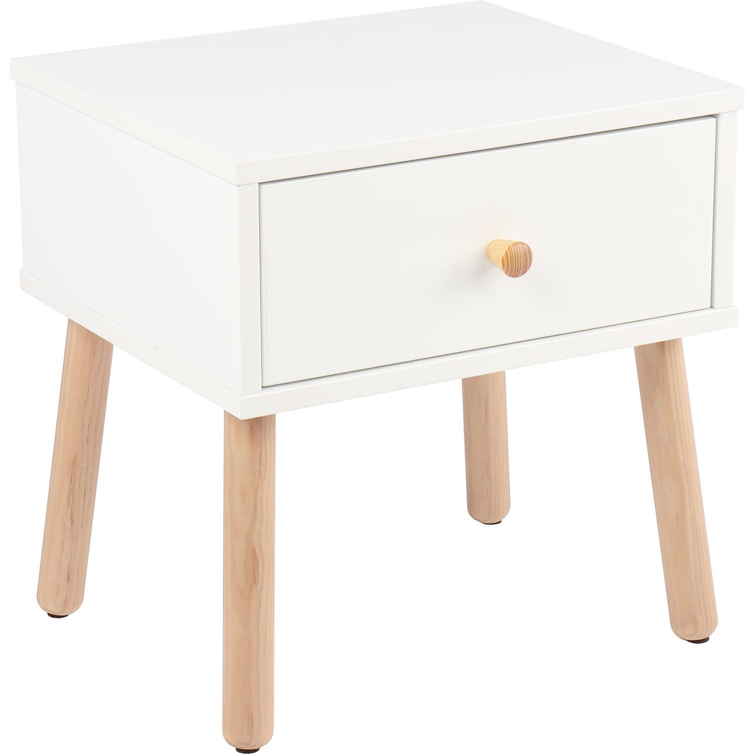 mutoni Table de chevet en pin naturel 40x35x42  