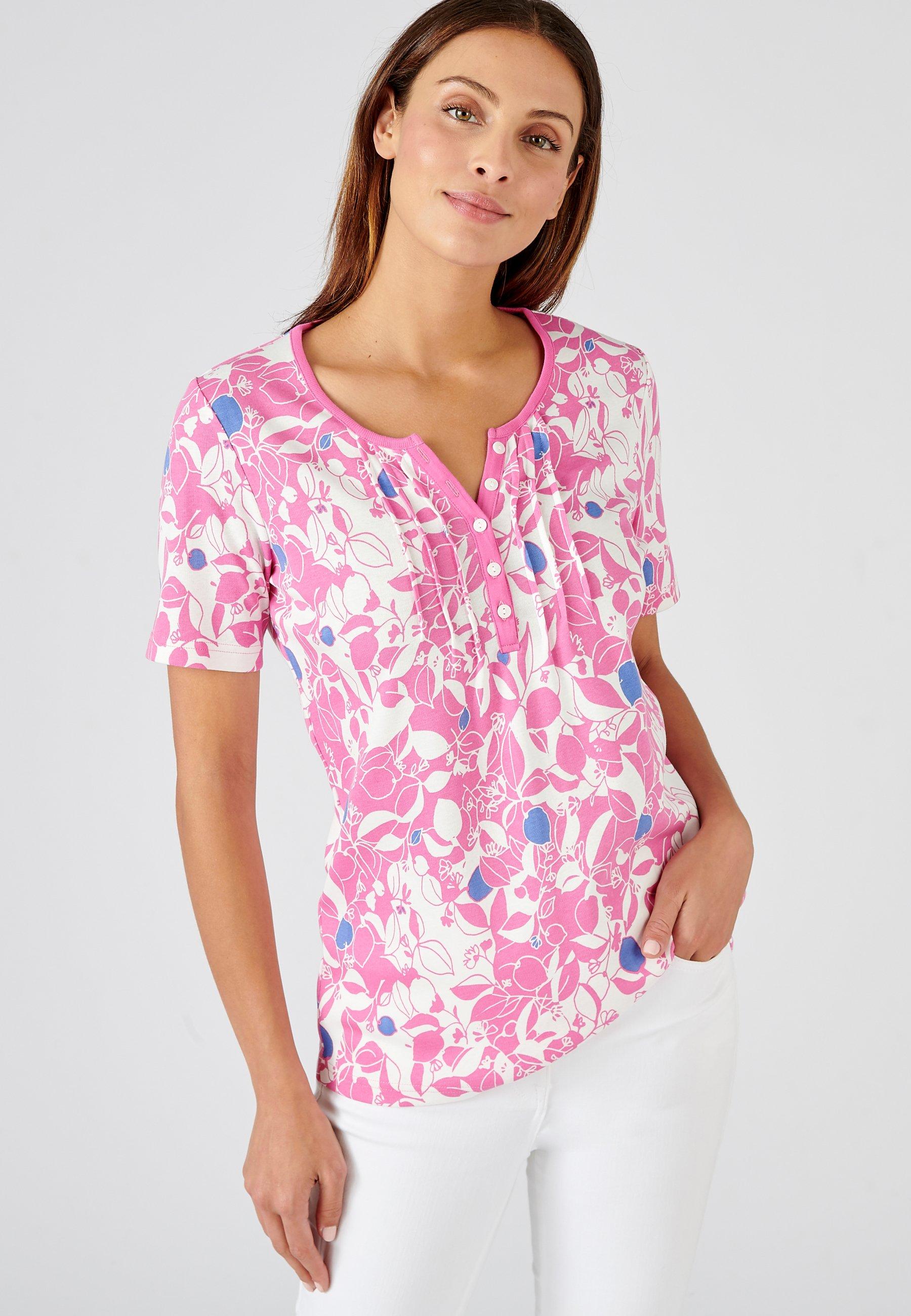 Image of Feinripp-t-shirt Aus Reiner Baumwolle. Damen Pink 50/52