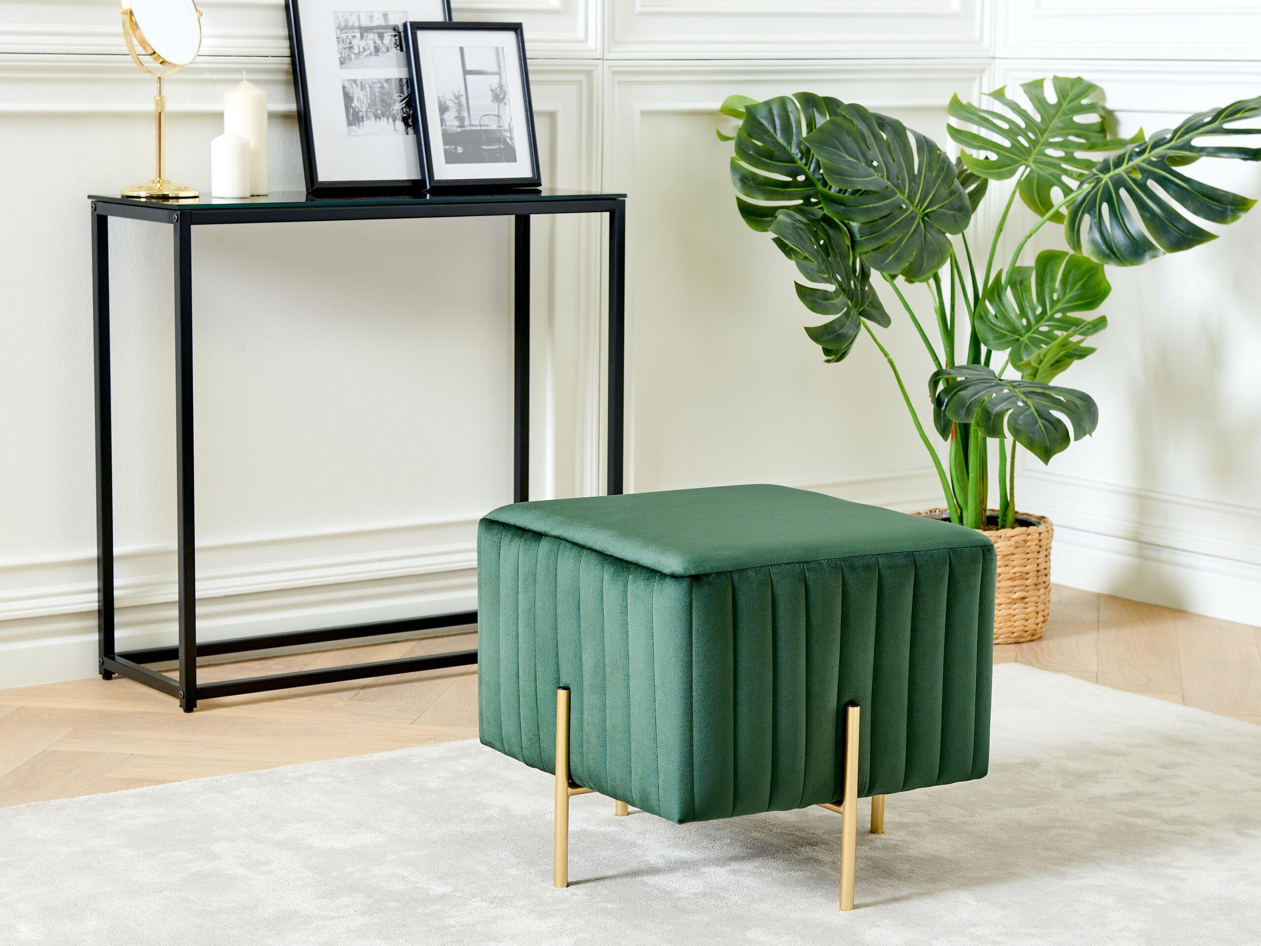 Beliani Repose-pied en Velours Scandinave DAYTON  