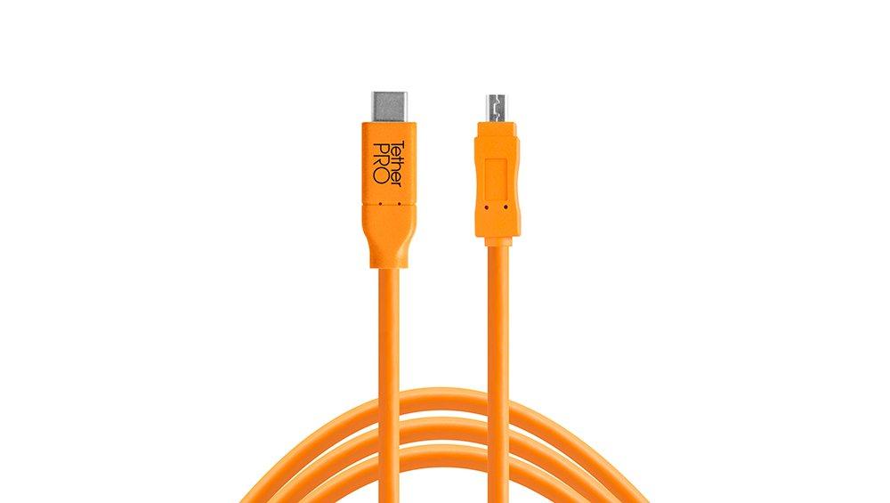Tether Tools  CUC2615-ORG câble USB 4,6 m USB 2.0 USB C Mini-USB B Orange 
