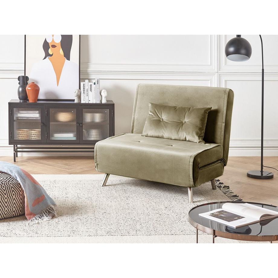 Beliani Schlafsofa aus Samtstoff  FARRIS  