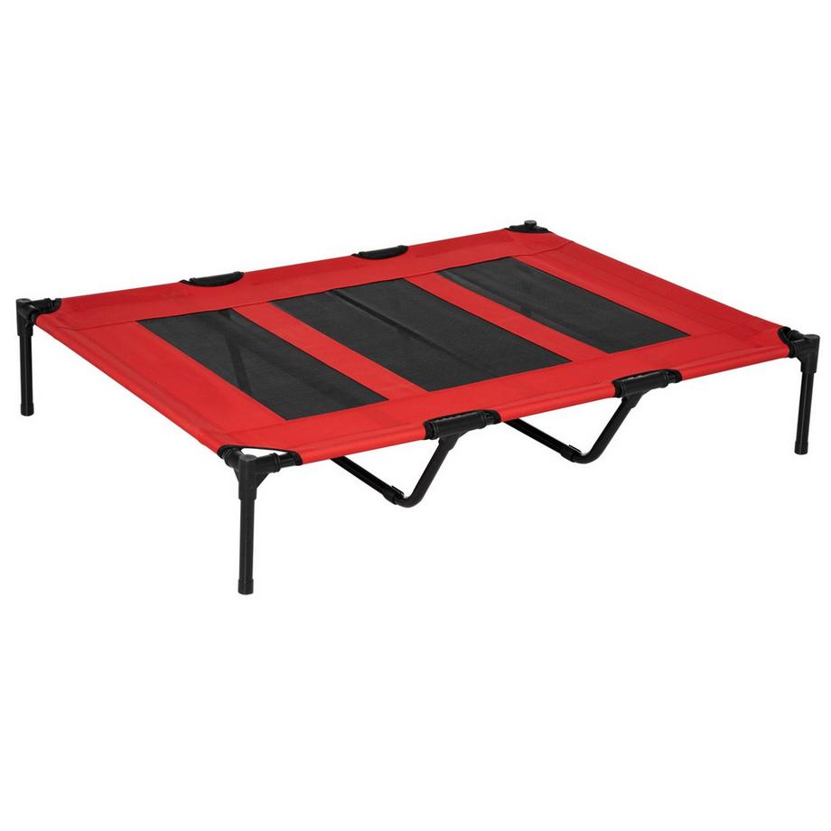 Lit Pour Chien Surélevé Pour Animaux De Compagnie, Chaise Longue Pour Chiens De Grande Taille, Métal Oxford Rouge
