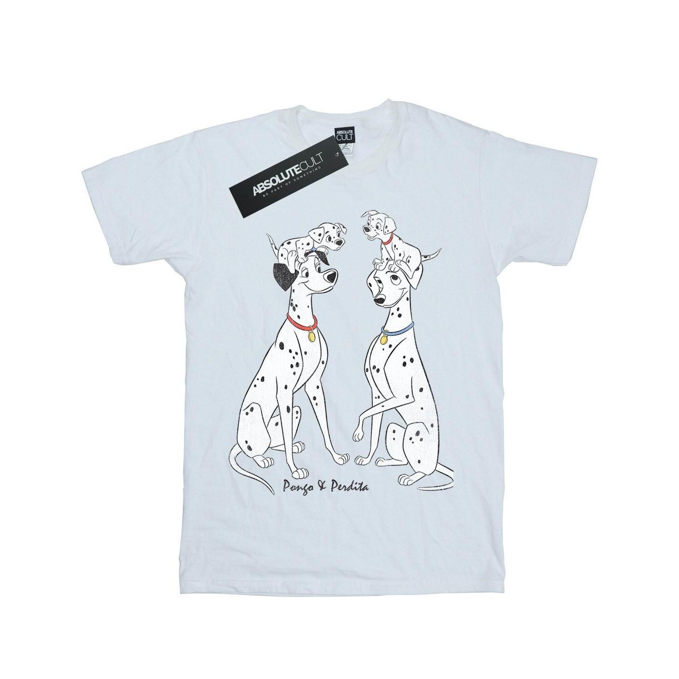 Image of 101 Dalmatians Classic Pongo And Perdita Tshirt Jungen Weiss 116