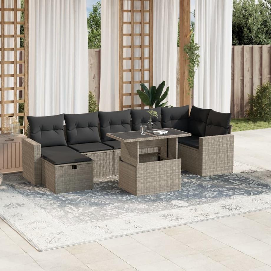 VidaXL set divano da giardino Polirattan  