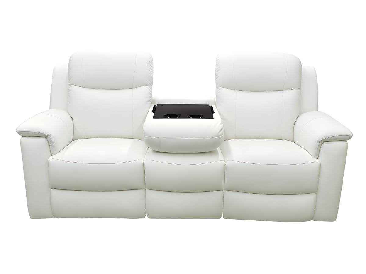 Vente-unique Relaxsofa Leder 3Sitzer ElfenbeinEVASION  