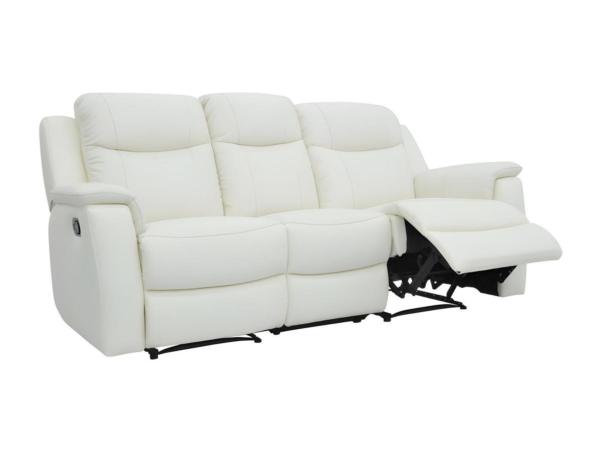 Vente-unique Relaxsofa Leder 3Sitzer ElfenbeinEVASION  