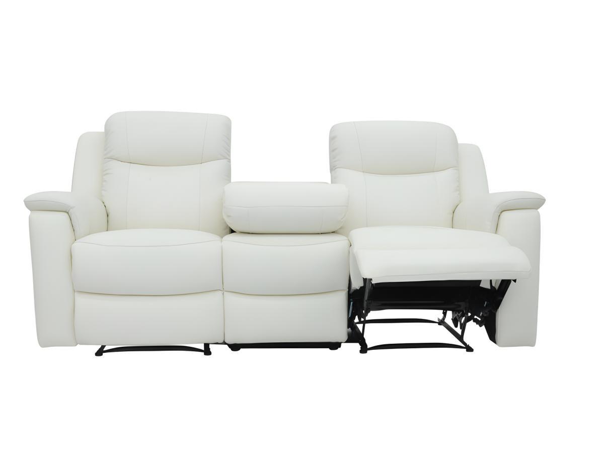 Vente-unique Relaxsofa Leder 3Sitzer ElfenbeinEVASION  