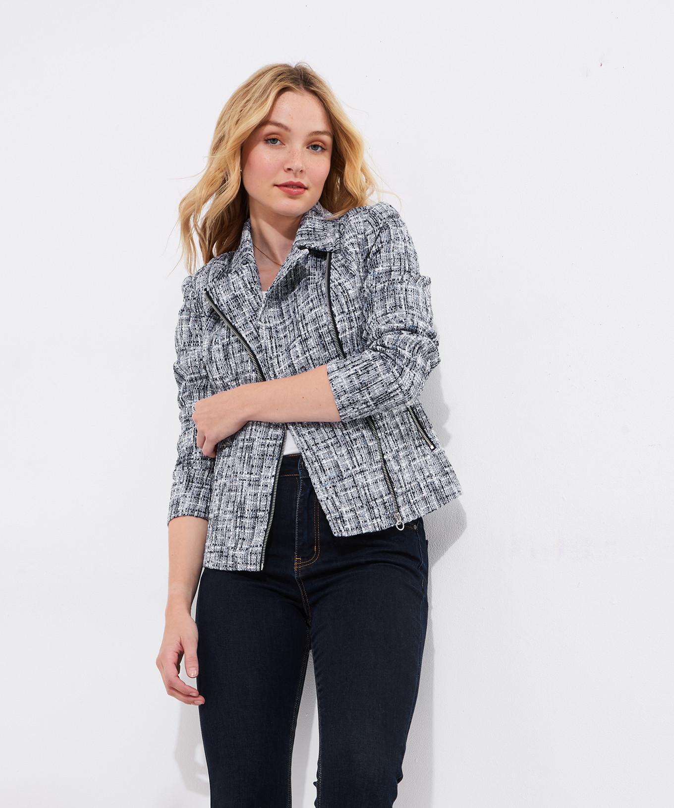 Joe Browns Veste Motard Tweed Asymétrique  