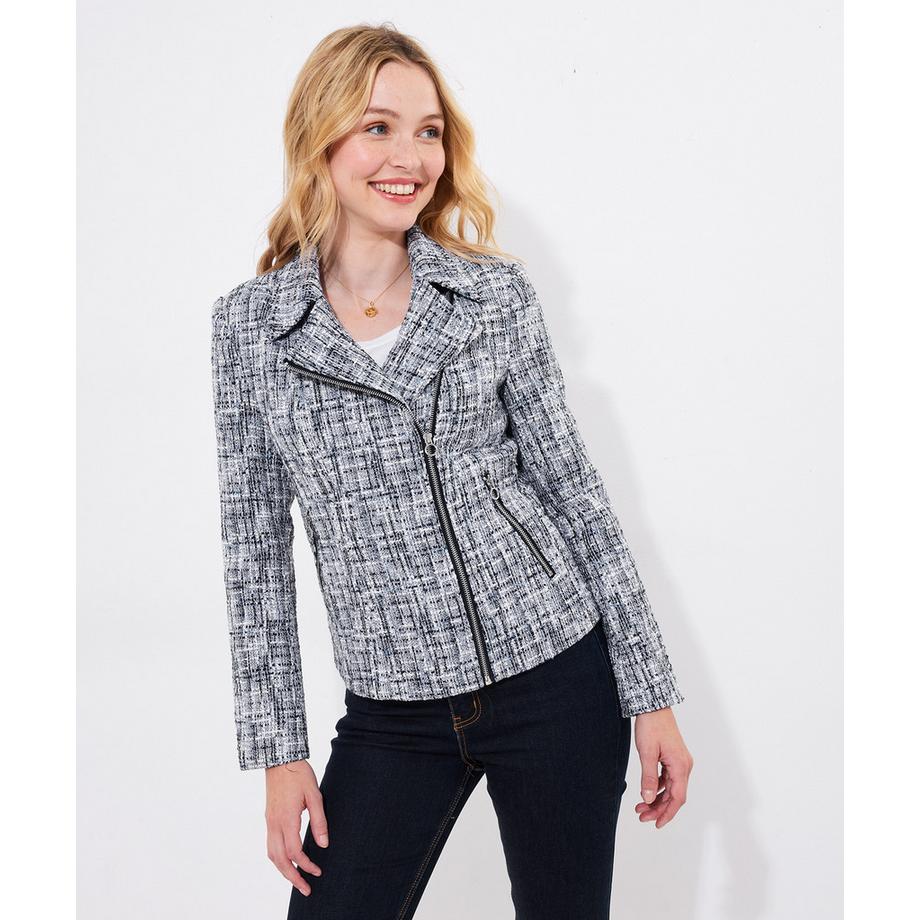 Joe Browns Asymmetrische Biker Tweed Jacke  