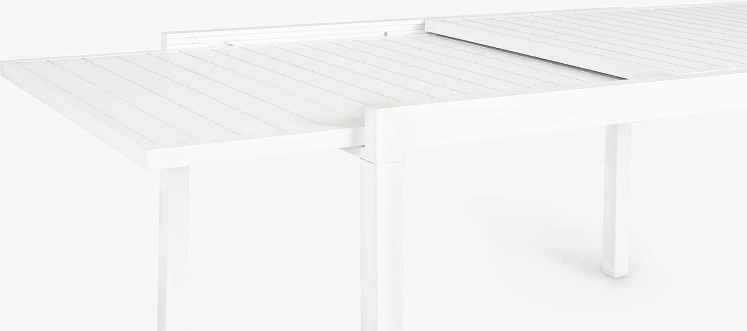 mutoni Table extensible de jardin Pelagius 135-270x90 blanc  