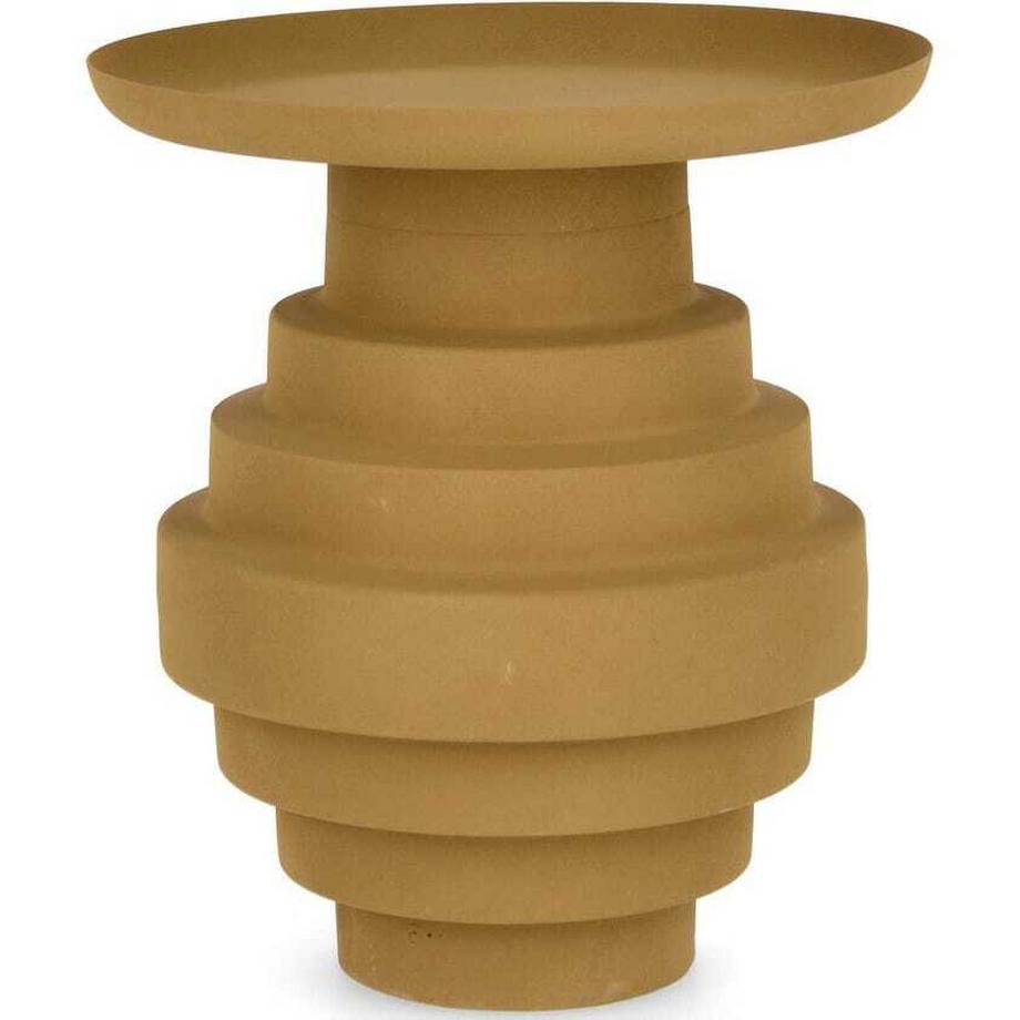 mutoni Table d&#039;appoint Amba moutarde ronde 35  