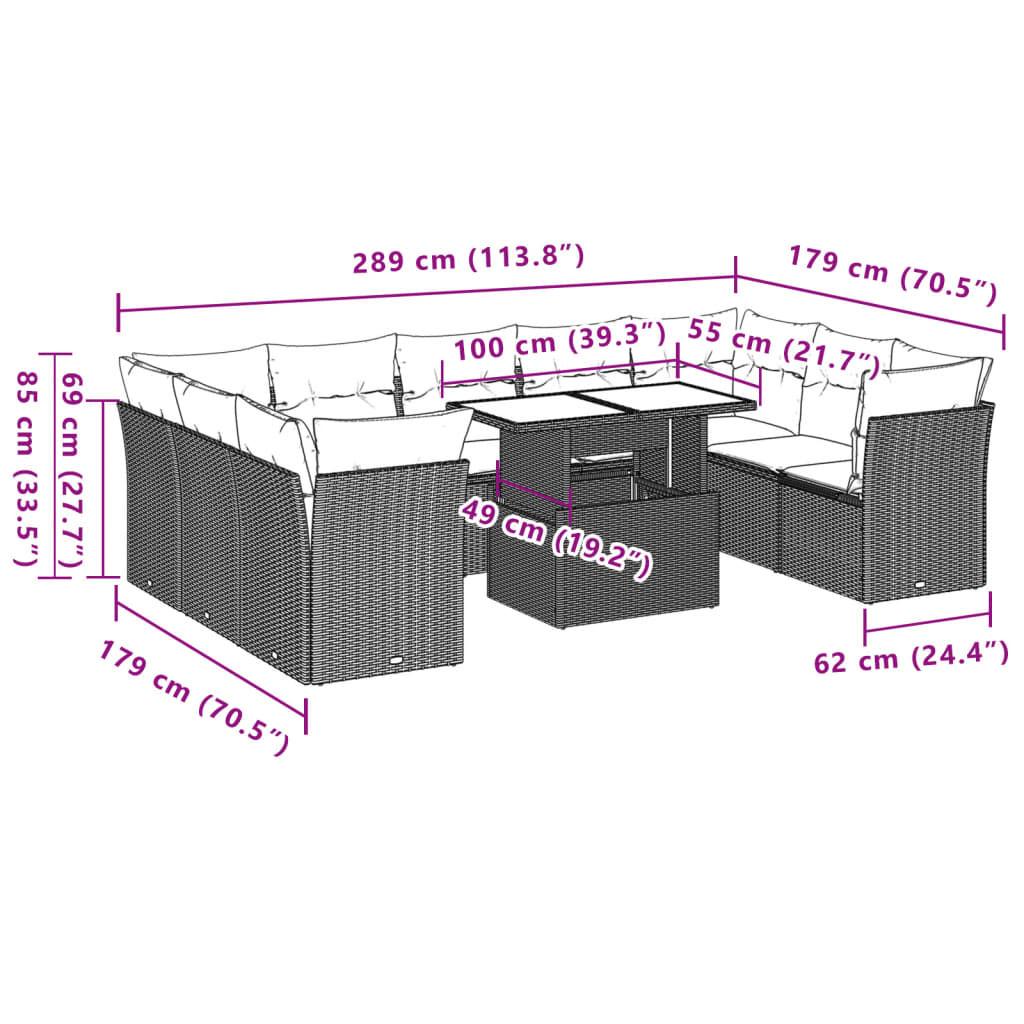 VidaXL Ensemble de canapés de jardin rotin synthétique  