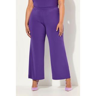 Ulla Popken  Pantalon en jersey à jambe large et taille élastique saphir foncé 