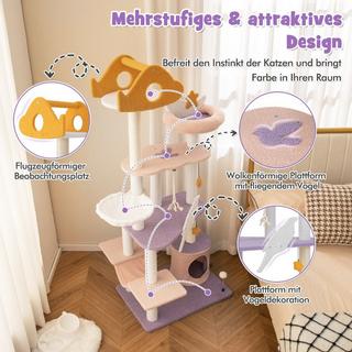 Northio  Tiragraffi per gatti con grotta per gatti simpatico tiragraffi per gatti 68 x 48 x 167 cm 