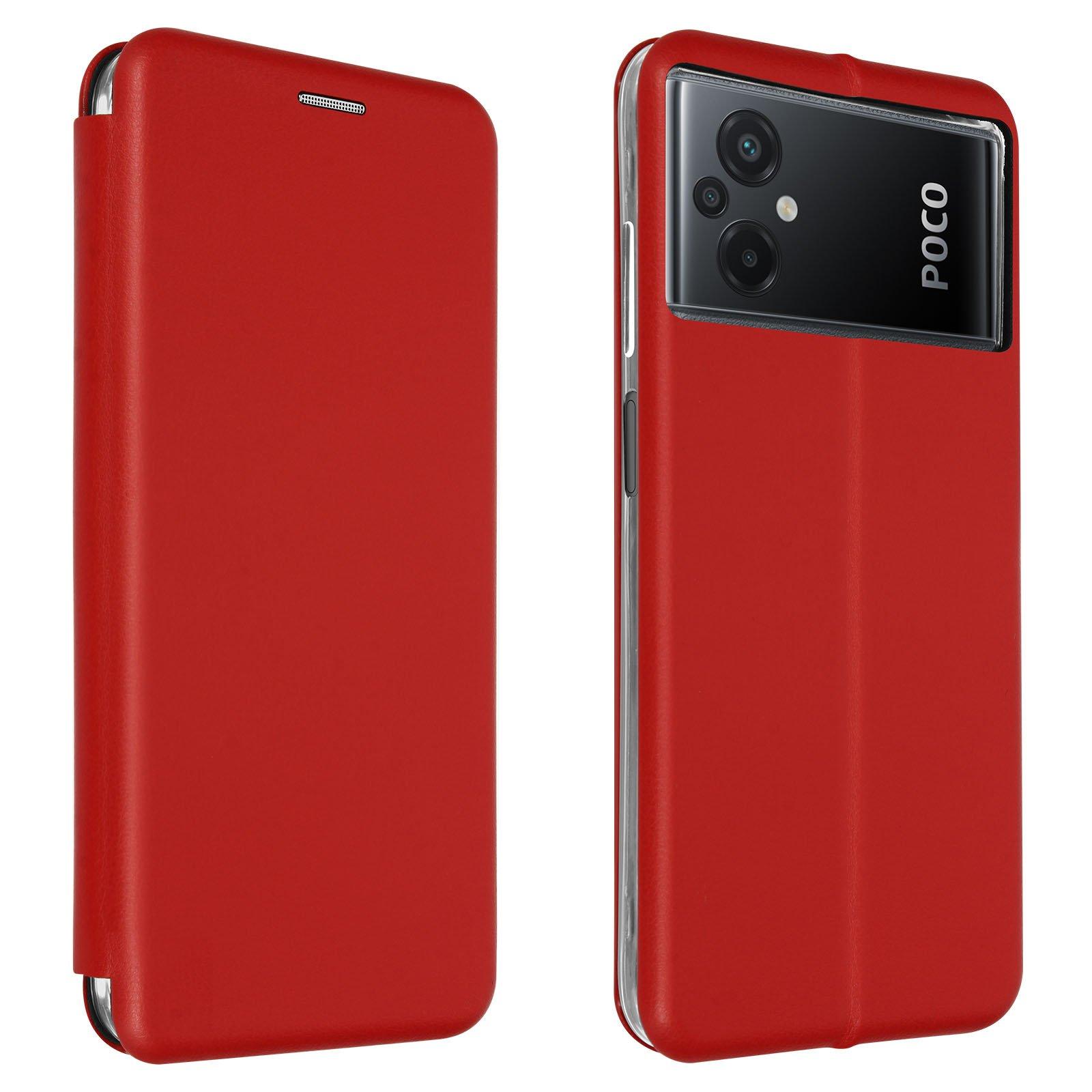 Avizar  Étui Xiaomi Poco M5 Portefeuille Rouge 