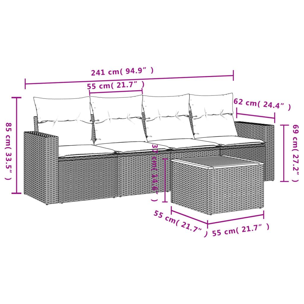 VidaXL Ensemble de canapés de jardin rotin synthétique  