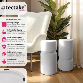 Tectake 2er Set Beistelltisch  Amine Chubby-Design robustes Magnesiumoxid  