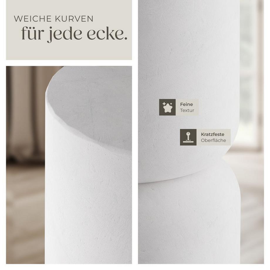 Tectake Lot de 2 tables d'appoint AMINE avec design arrondi  