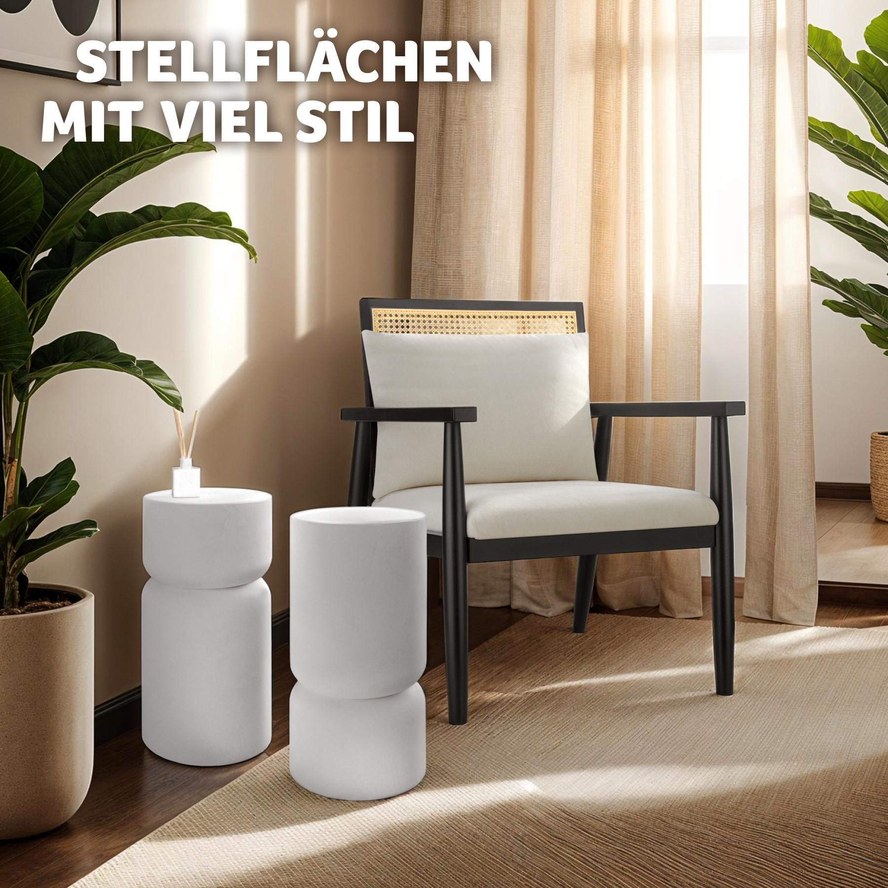 Tectake 2er Set Beistelltisch  Amine Chubby-Design robustes Magnesiumoxid  